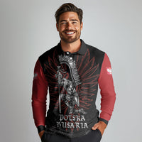 Personalized Poland Husaria Long Sleeve Polo Shirt Polska Winged Hussar Knight Pride