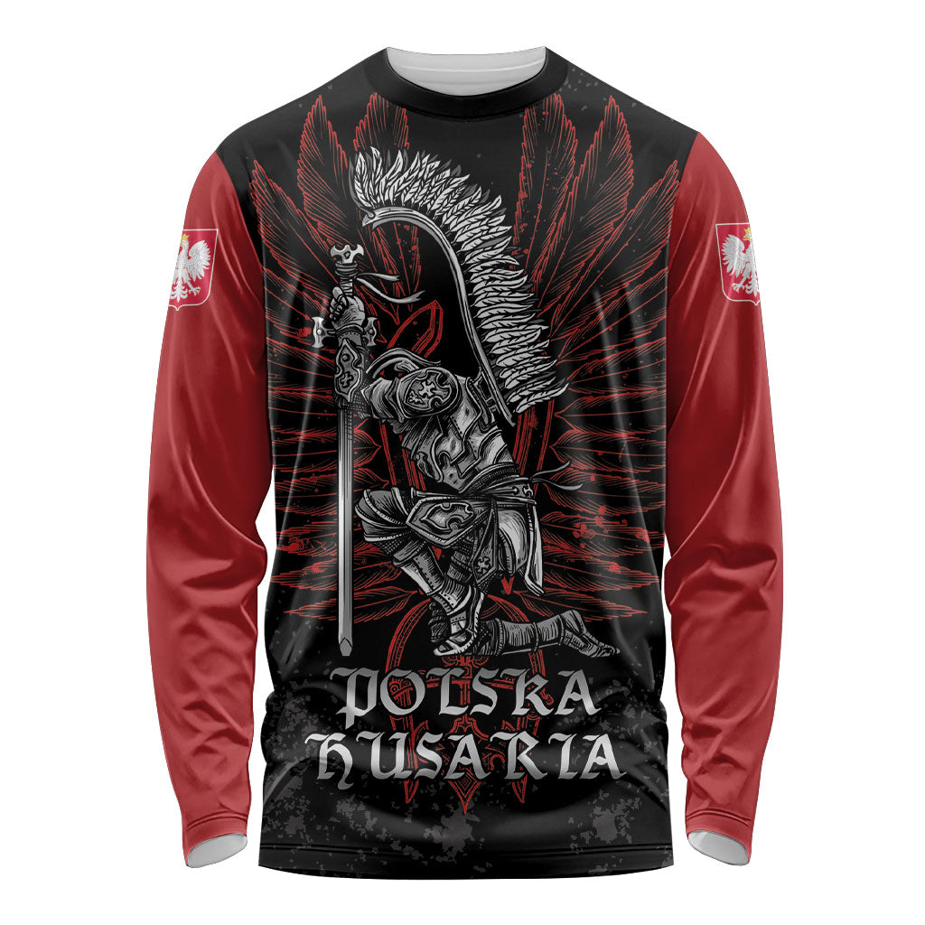 Personalized Poland Husaria Long Sleeve Shirt Polska Winged Hussar Knight Pride