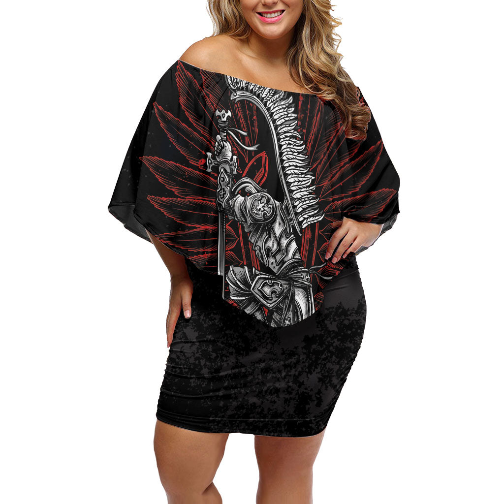 Personalized Poland Husaria Off Shoulder Short Dress Polska Winged Hussar Knight Pride