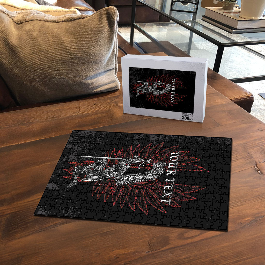 Personalized Poland Husaria Puzzle Polska Winged Hussar Knight Pride