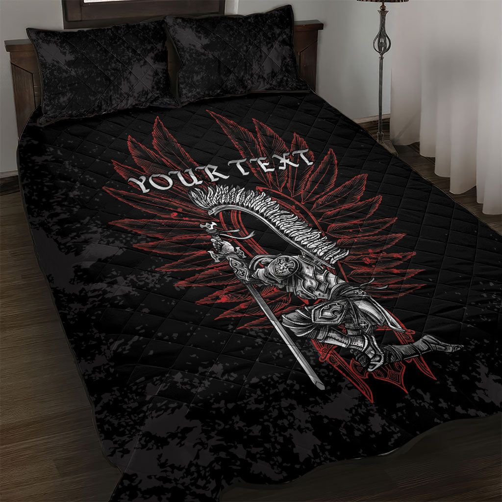 Personalized Poland Husaria Quilt Bed Set Polska Winged Hussar Knight Pride