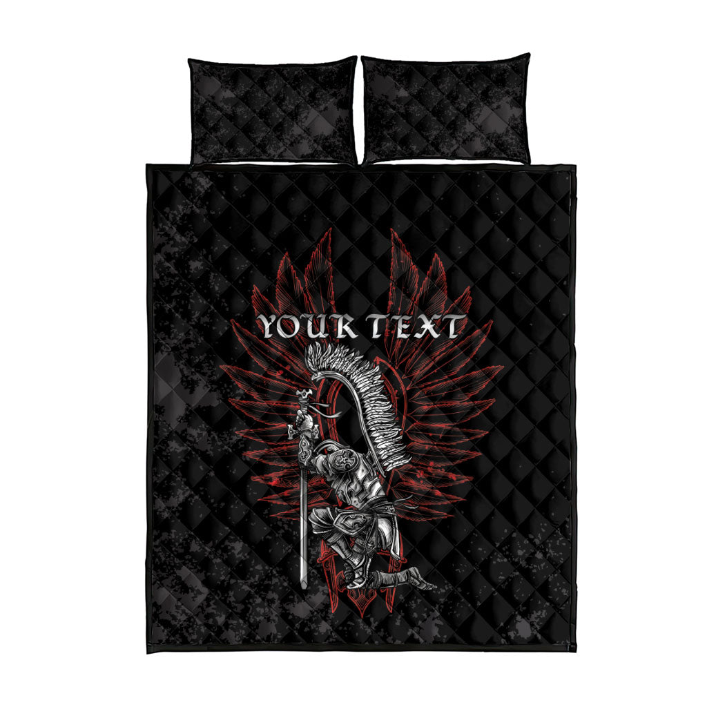 Personalized Poland Husaria Quilt Bed Set Polska Winged Hussar Knight Pride