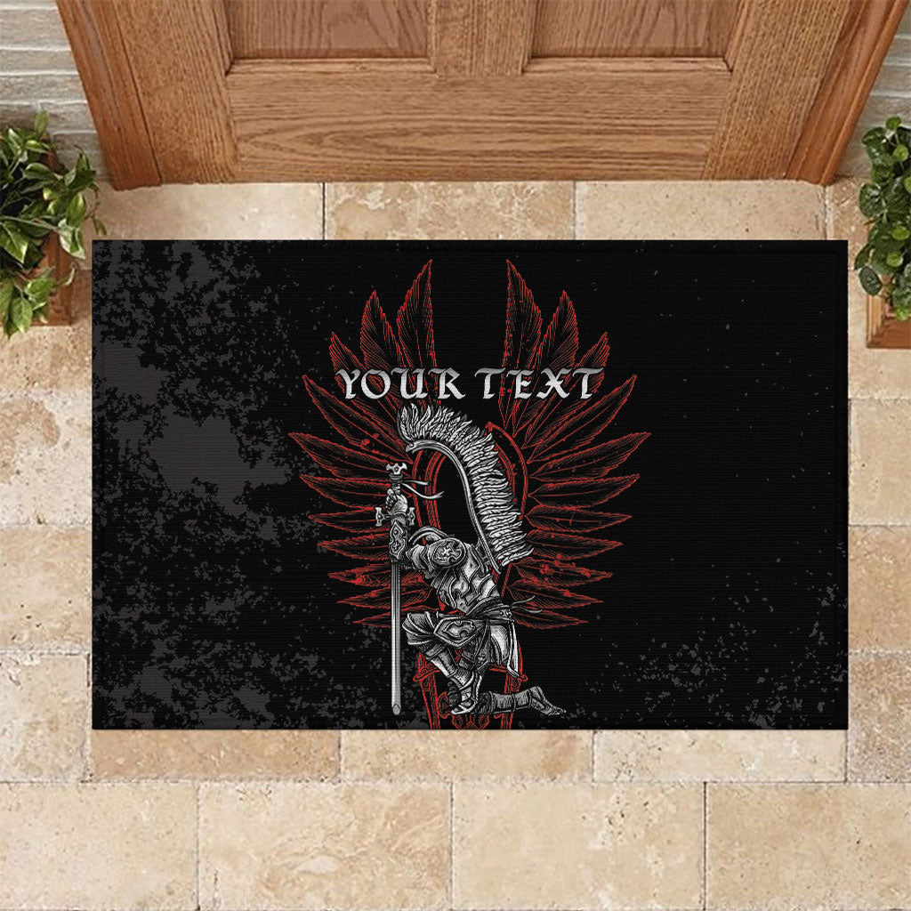 Personalized Poland Husaria Rubber Doormat Polska Winged Hussar Knight Pride