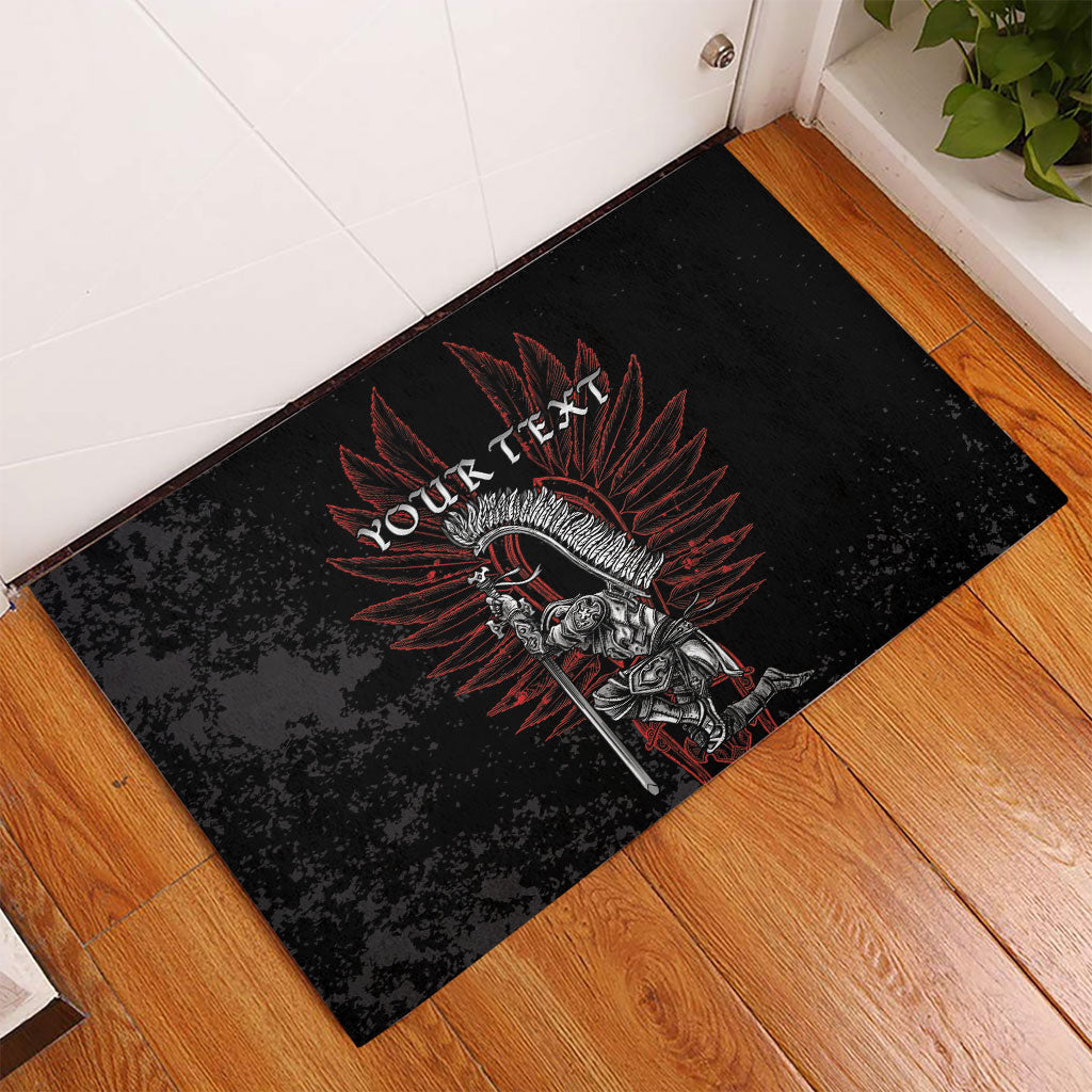 Personalized Poland Husaria Rubber Doormat Polska Winged Hussar Knight Pride