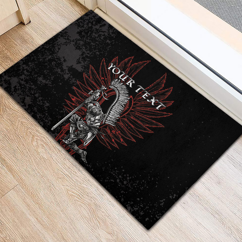 Personalized Poland Husaria Rubber Doormat Polska Winged Hussar Knight Pride