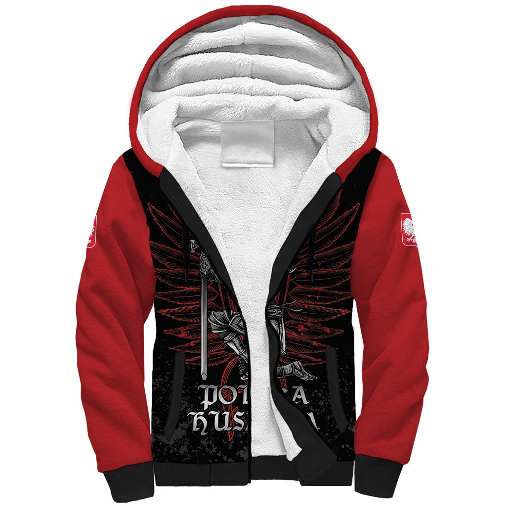 Personalized Poland Husaria Sherpa Hoodie Polska Winged Hussar Knight Pride
