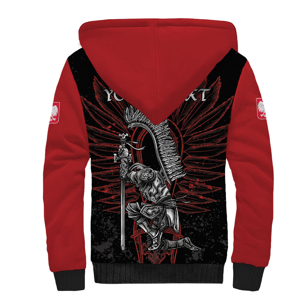 Personalized Poland Husaria Sherpa Hoodie Polska Winged Hussar Knight Pride