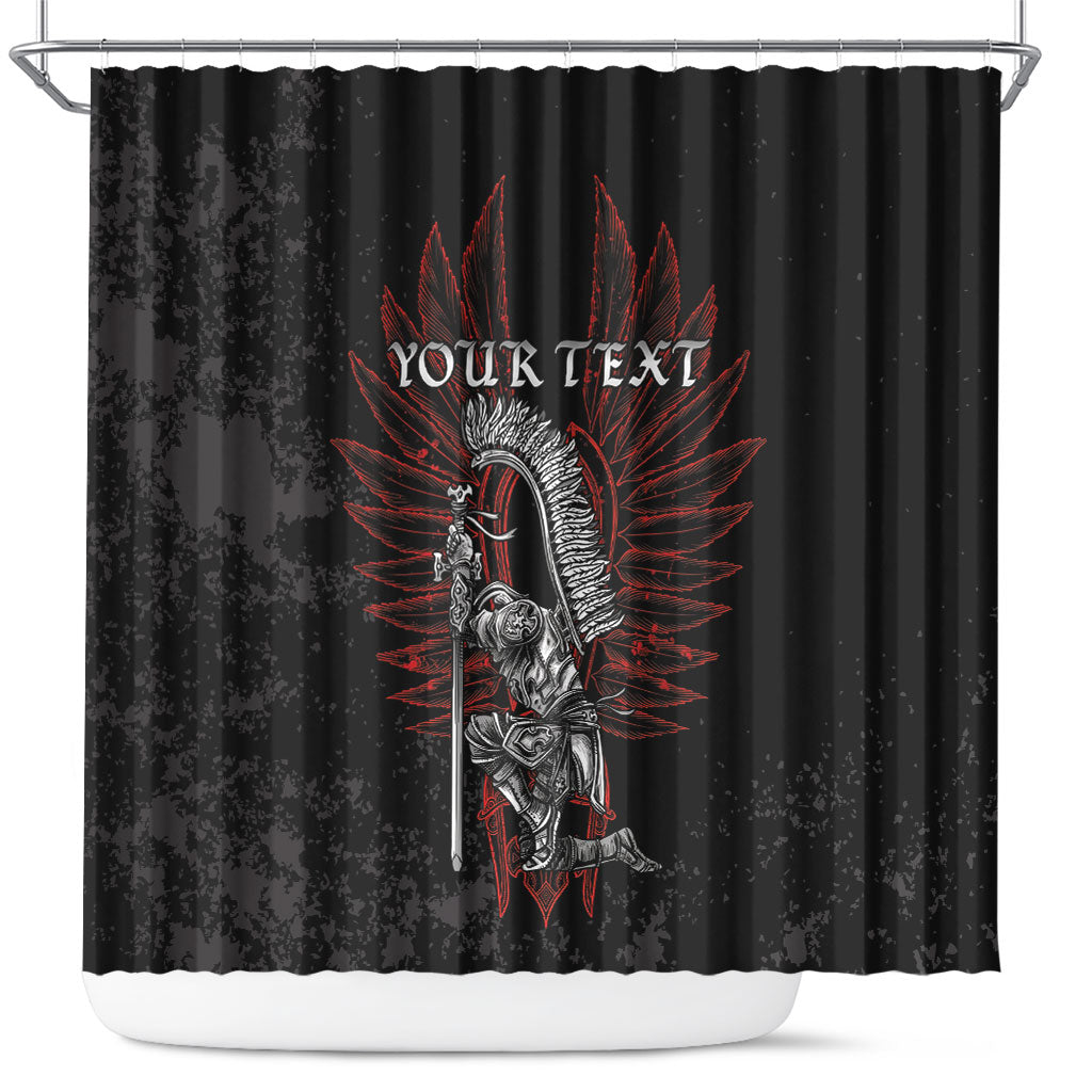 Personalized Poland Husaria Shower Curtain Polska Winged Hussar Knight Pride