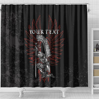 Personalized Poland Husaria Shower Curtain Polska Winged Hussar Knight Pride