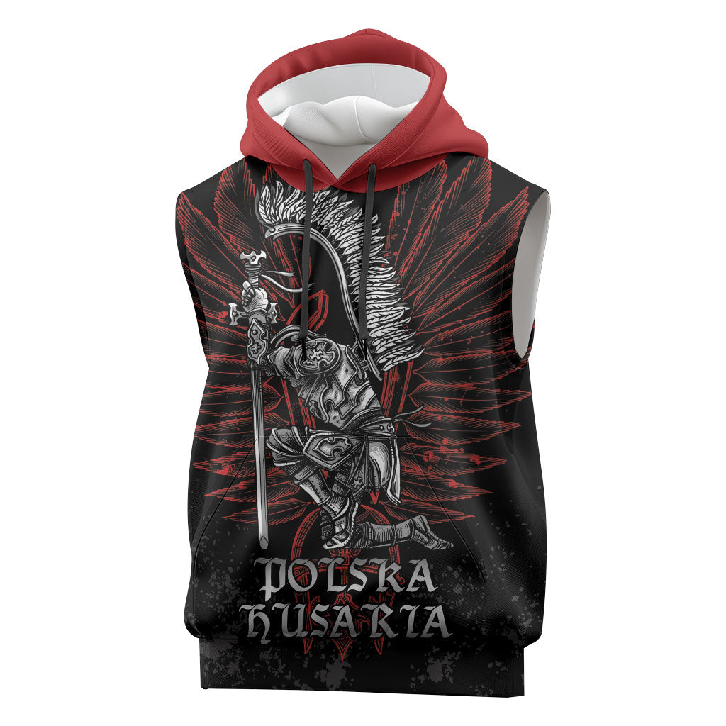 Personalized Poland Husaria Sleeveless Hoodie Polska Winged Hussar Knight Pride