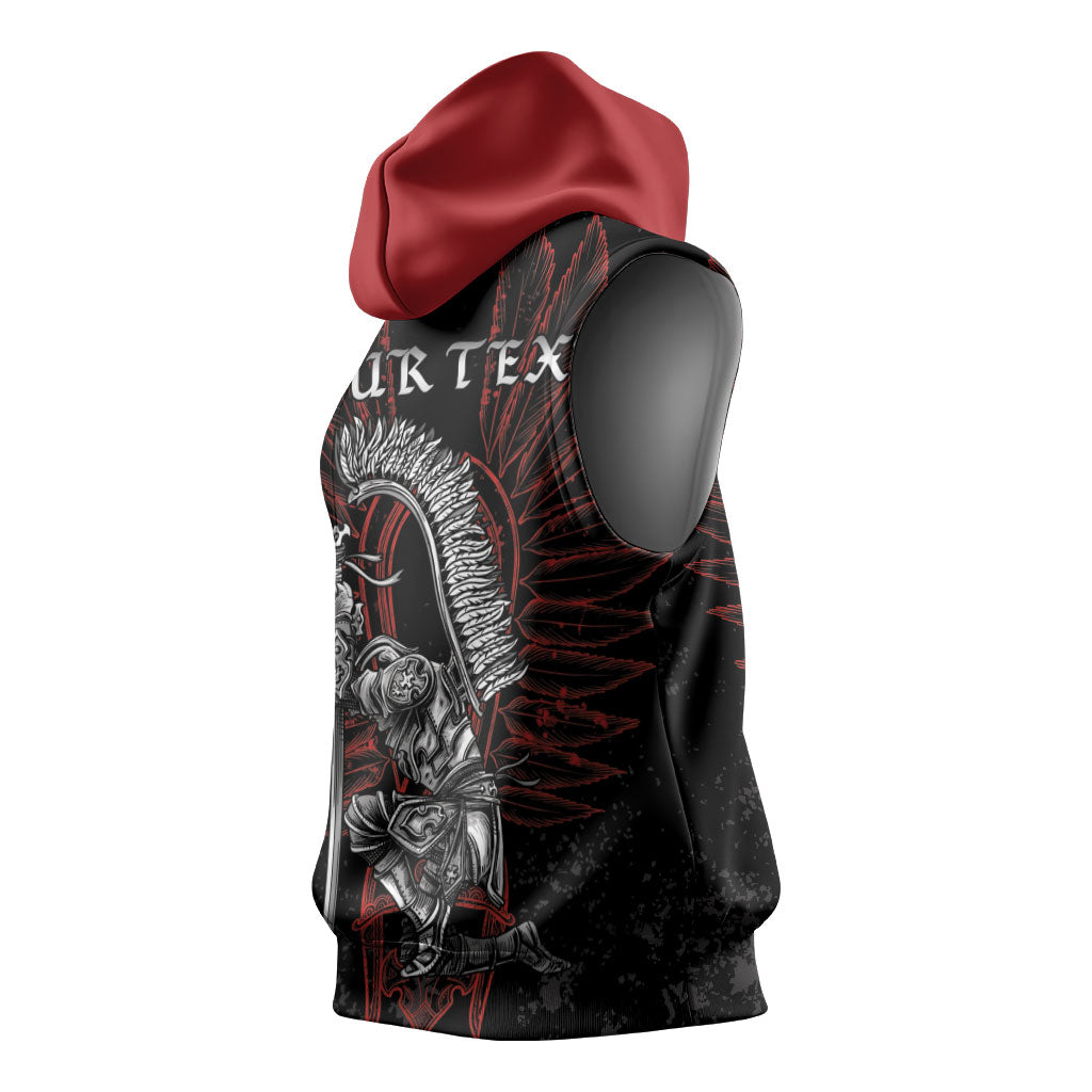 Personalized Poland Husaria Sleeveless Hoodie Polska Winged Hussar Knight Pride