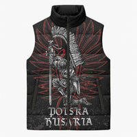 Personalized Poland Husaria Sleeveless Puffer Jacket Polska Winged Hussar Knight Pride