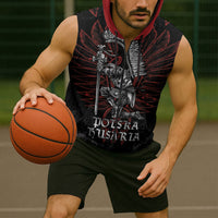 Personalized Poland Husaria Sleeveless Zip Hoodie Polska Winged Hussar Knight Pride