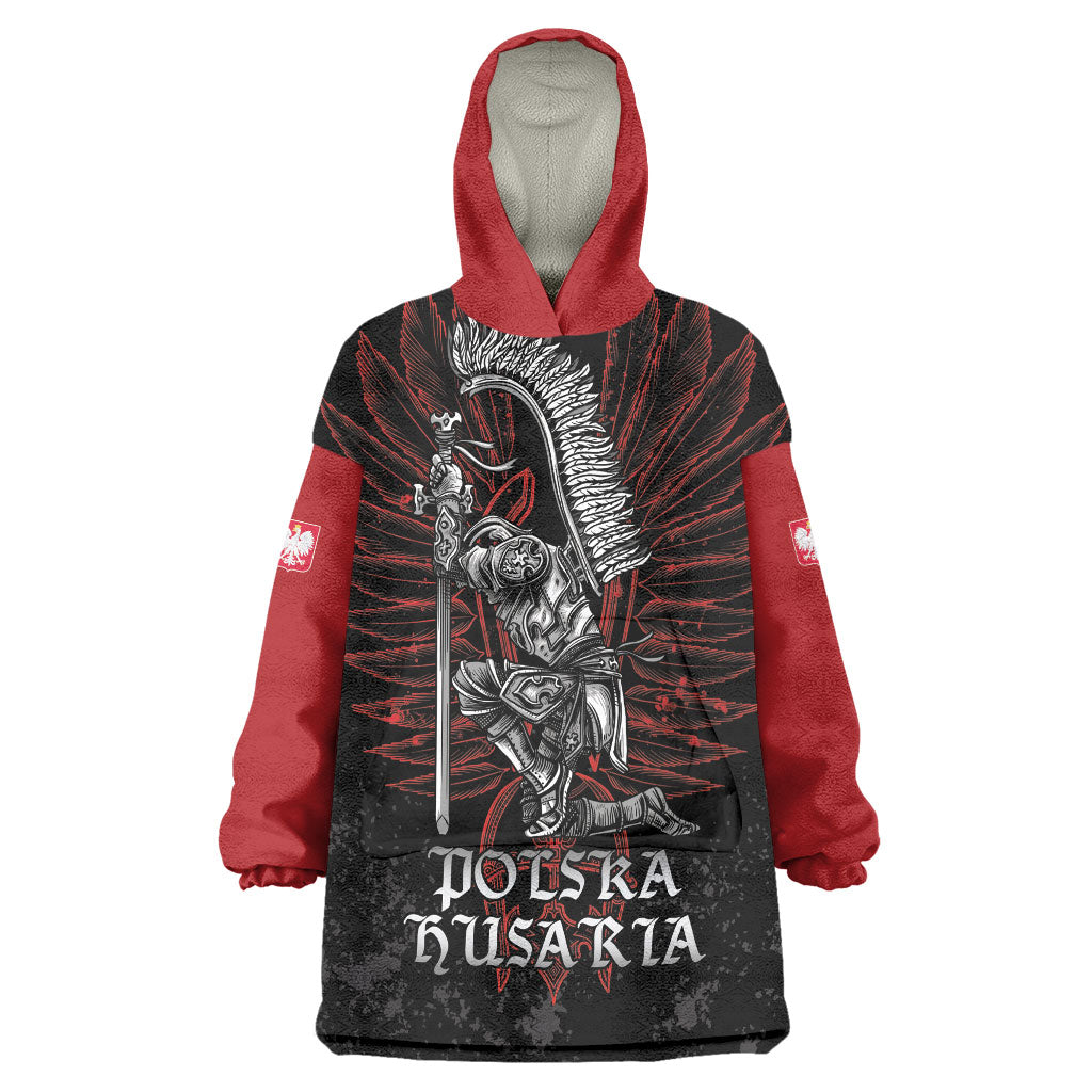 Personalized Poland Husaria Wearable Blanket Hoodie Polska Winged Hussar Knight Pride