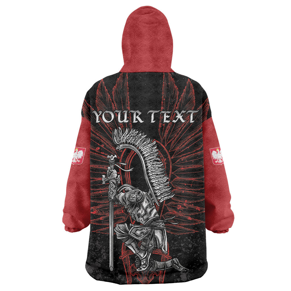 Personalized Poland Husaria Wearable Blanket Hoodie Polska Winged Hussar Knight Pride