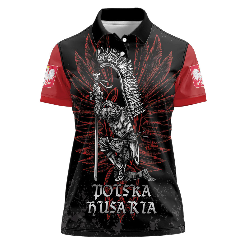 Personalized Poland Husaria Women Polo Shirt Polska Winged Hussar Knight Pride