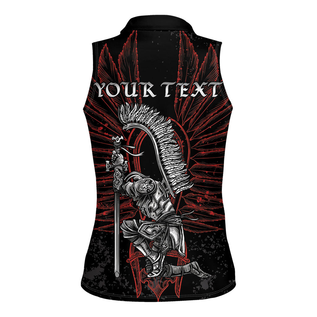 Personalized Poland Husaria Women Sleeveless Polo Shirt Polska Winged Hussar Knight Pride