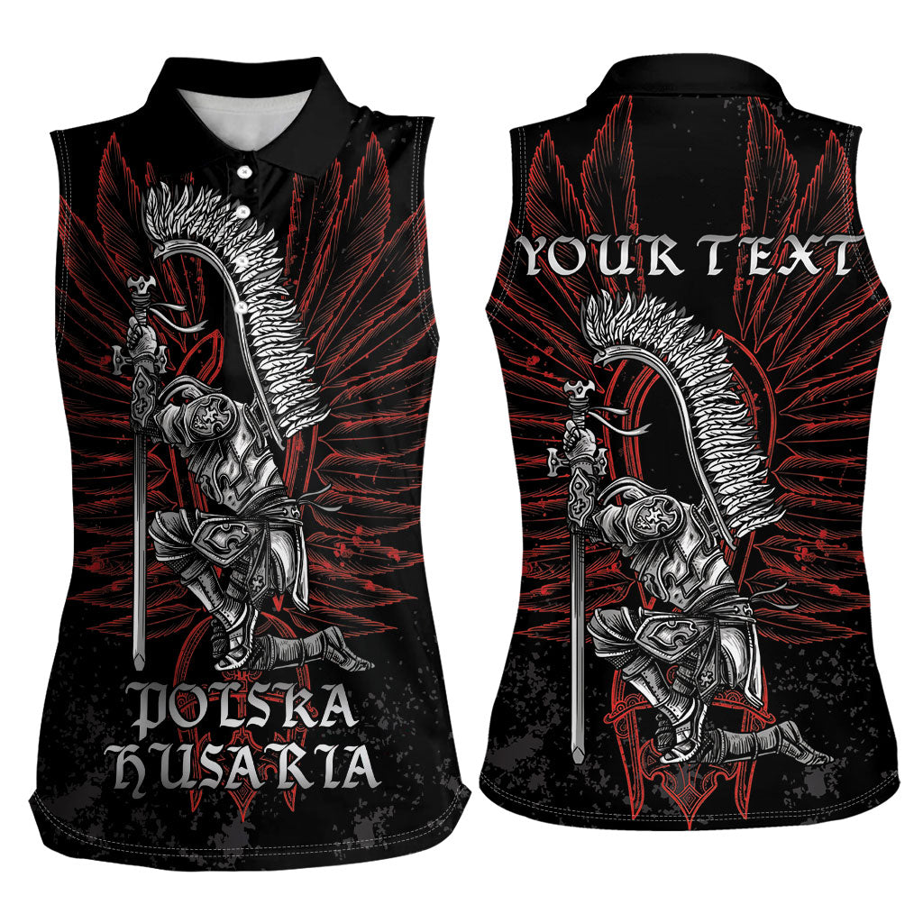 Personalized Poland Husaria Women Sleeveless Polo Shirt Polska Winged Hussar Knight Pride