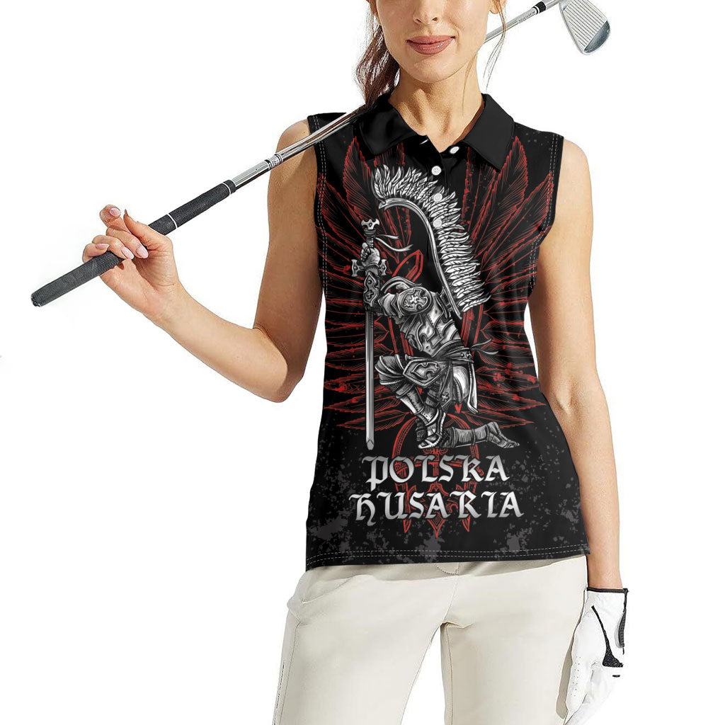 Personalized Poland Husaria Women Sleeveless Polo Shirt Polska Winged Hussar Knight Pride