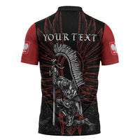 Personalized Poland Husaria Zipper Polo Shirt Polska Winged Hussar Knight Pride
