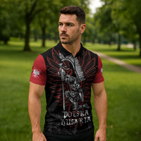 Personalized Poland Husaria Zipper Polo Shirt Polska Winged Hussar Knight Pride