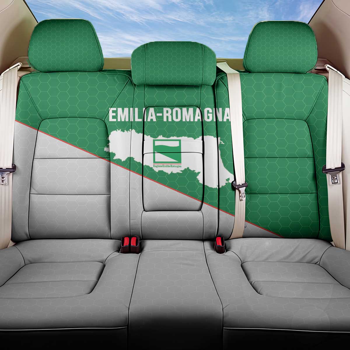 Italy Emilia-Romagna Back Car Seat Cover Map With Flag Style - Wonder Print Shop