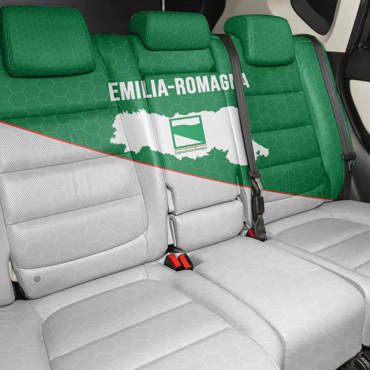 Italy Emilia-Romagna Back Car Seat Cover Map With Flag Style - Wonder Print Shop