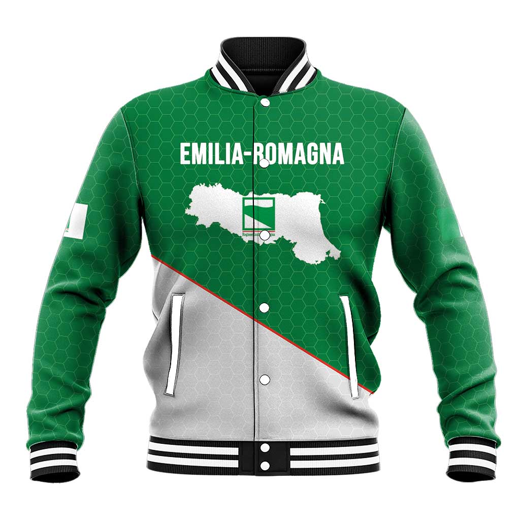 Italy Emilia-Romagna Baseball Jacket Map With Flag Style LT19
