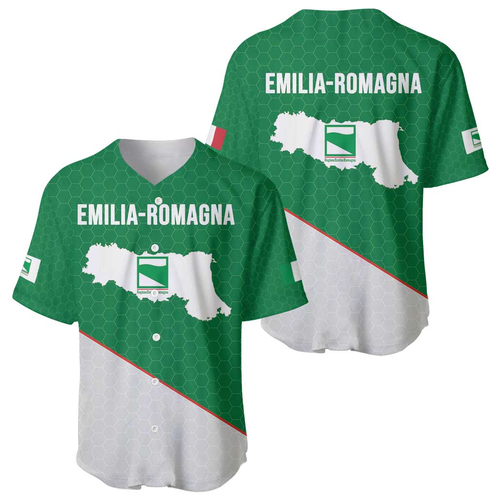 Italy Emilia-Romagna Baseball Jersey Map With Flag Style LT19