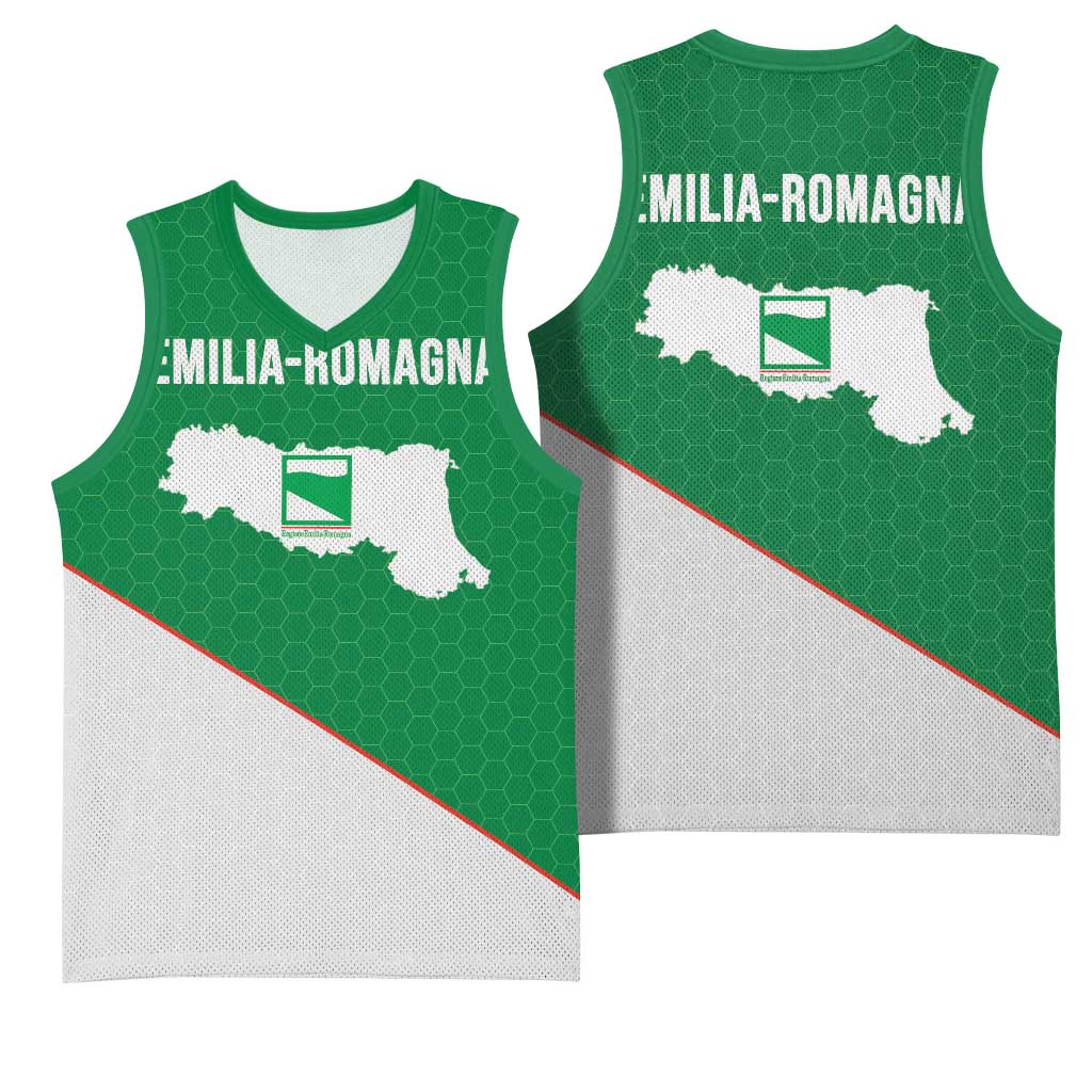 Italy Emilia-Romagna Basketball Jersey Map With Flag Style - Wonder Print Shop