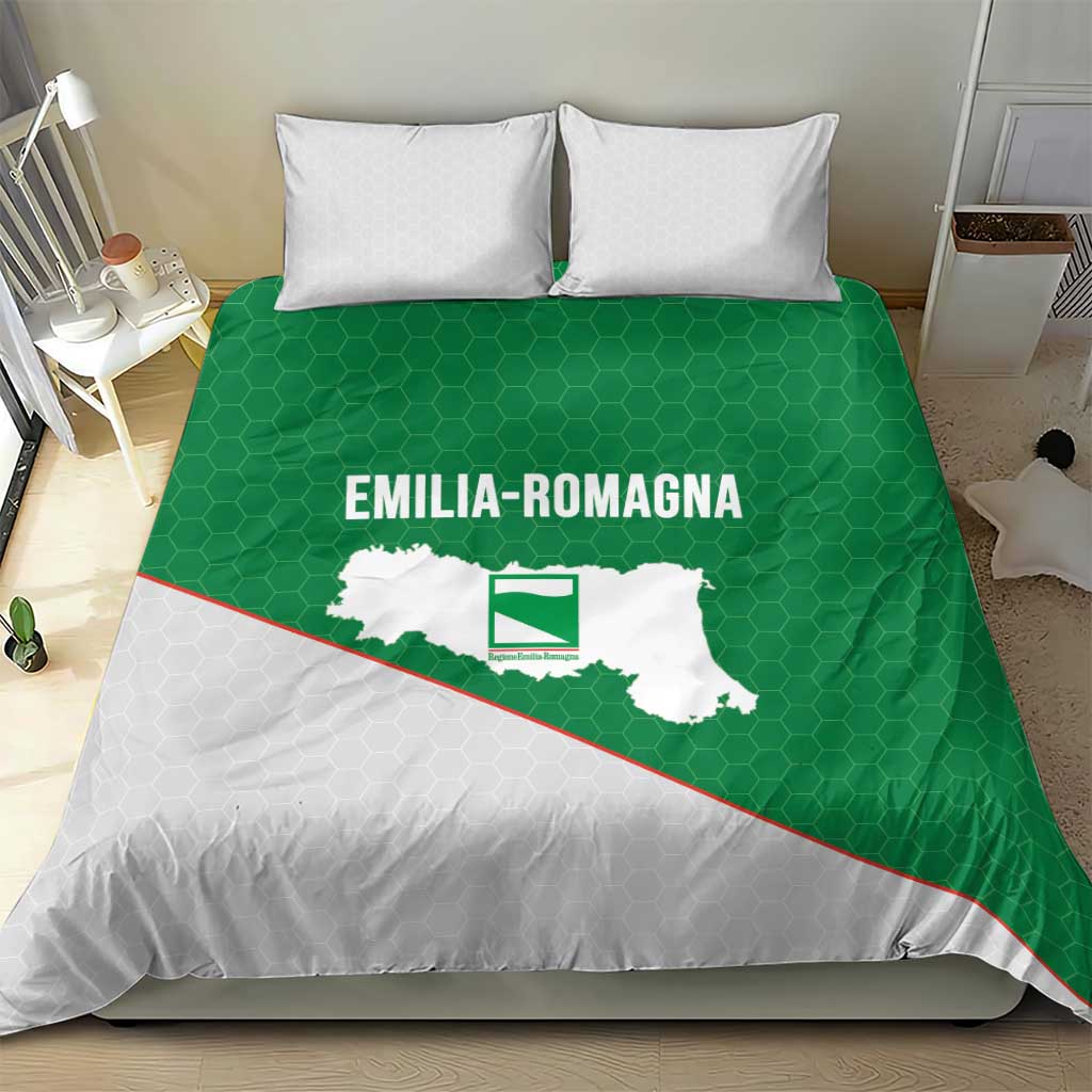 Italy Emilia-Romagna Bedding Set Map With Flag Style - Wonder Print Shop