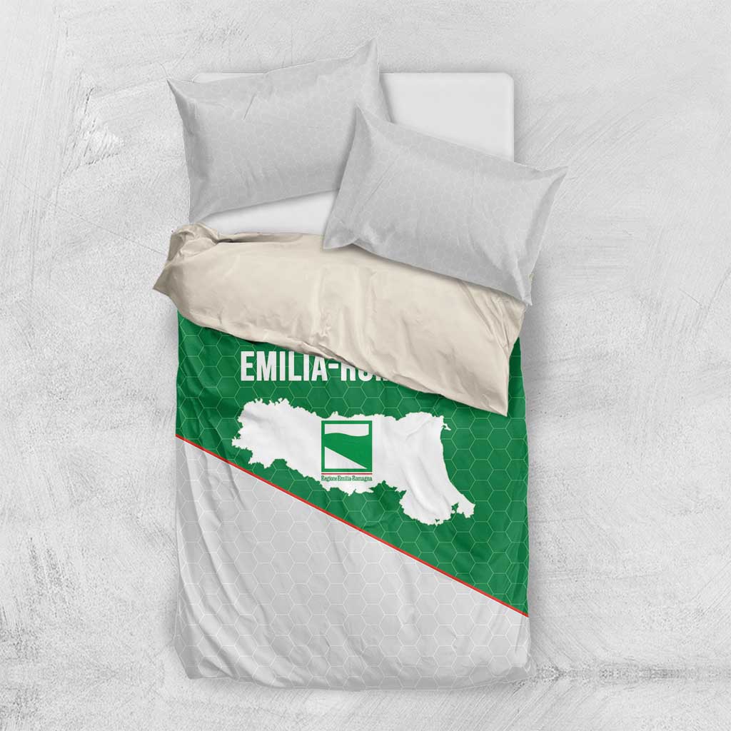 Italy Emilia-Romagna Bedding Set Map With Flag Style - Wonder Print Shop