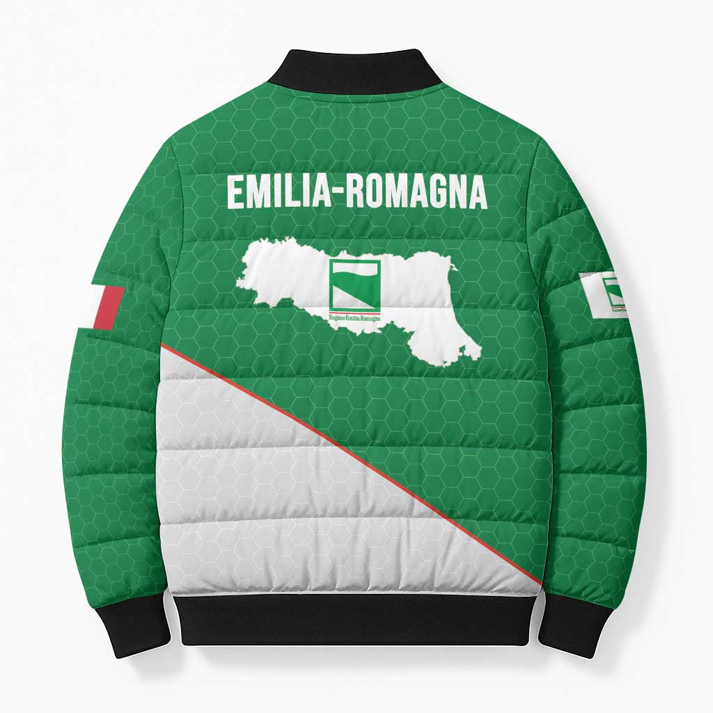 Italy Emilia-Romagna Bomber Puffer Jacket Map With Flag Style - Wonder Print Shop