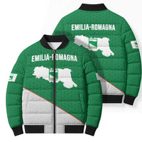 Italy Emilia-Romagna Bomber Puffer Jacket Map With Flag Style - Wonder Print Shop