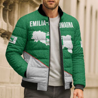 Italy Emilia-Romagna Bomber Puffer Jacket Map With Flag Style - Wonder Print Shop
