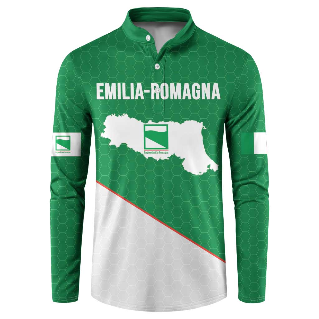 Italy Emilia-Romagna Button Sweatshirt Map With Flag Style LT19