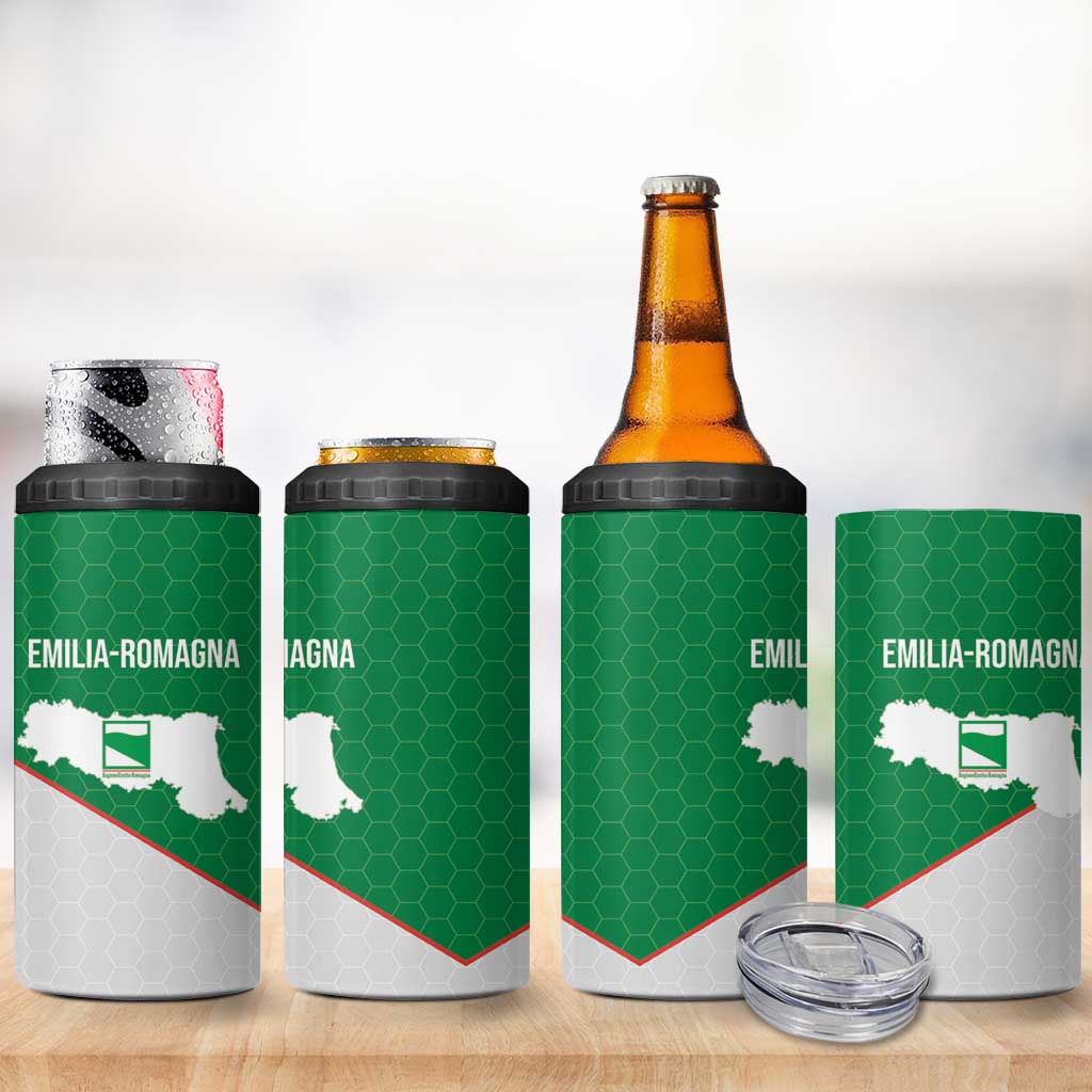 Italy Emilia-Romagna 4 in 1 Can Cooler Tumbler Map With Flag Style - Wonder Print Shop