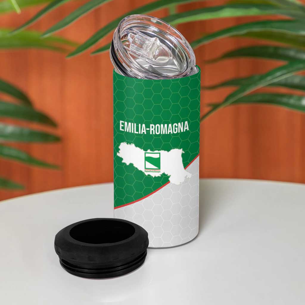 Italy Emilia-Romagna 4 in 1 Can Cooler Tumbler Map With Flag Style - Wonder Print Shop