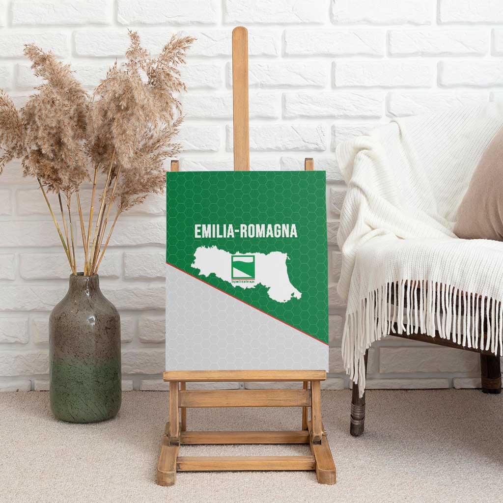 Italy Emilia-Romagna Canvas Wall Art Map With Flag Style - Wonder Print Shop