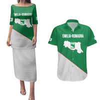 Italy Emilia-Romagna Couples Matching Puletasi and Hawaiian Shirt Map With Flag Style LT19