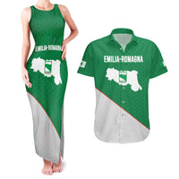 Italy Emilia-Romagna Couples Matching Tank Maxi Dress and Hawaiian Shirt Map With Flag Style LT19
