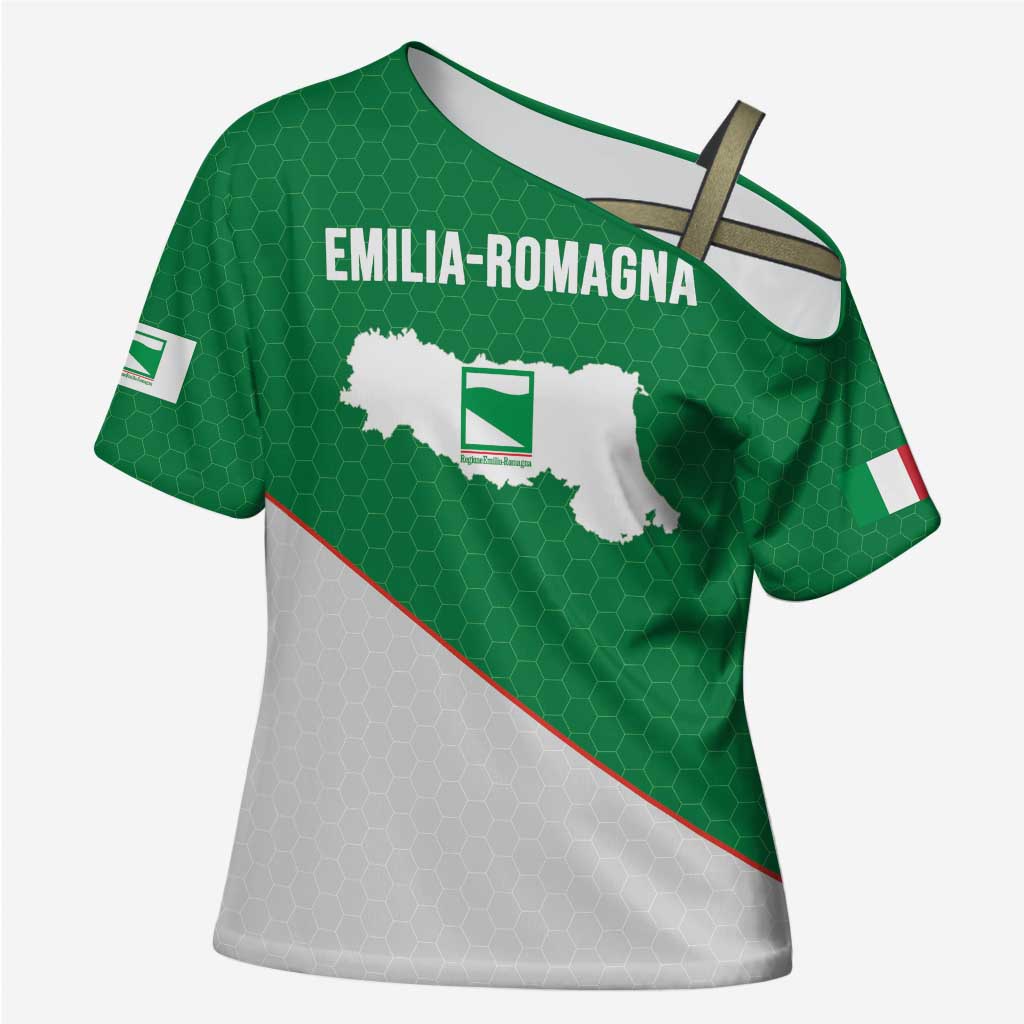 Italy Emilia-Romagna Cross Shoulder Shirt Map With Flag Style - Wonder Print Shop