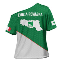 Italy Emilia-Romagna Cross Shoulder Shirt Map With Flag Style - Wonder Print Shop