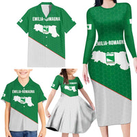 Italy Emilia-Romagna Family Matching Long Sleeve Bodycon Dress and Hawaiian Shirt Map With Flag Style LT19