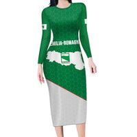 Italy Emilia-Romagna Family Matching Long Sleeve Bodycon Dress and Hawaiian Shirt Map With Flag Style LT19