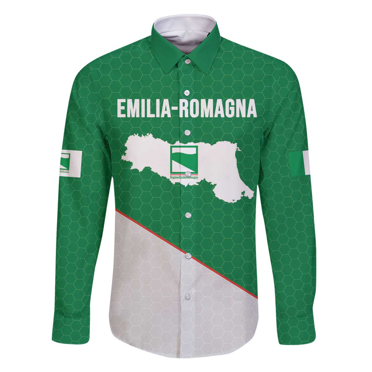 Italy Emilia-Romagna Family Matching Off The Shoulder Long Sleeve Dress and Hawaiian Shirt Map With Flag Style LT19