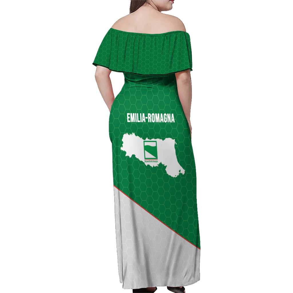 Italy Emilia-Romagna Family Matching Off Shoulder Maxi Dress and Hawaiian Shirt Map With Flag Style LT19