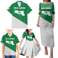 Italy Emilia-Romagna Family Matching Puletasi and Hawaiian Shirt Map With Flag Style LT19