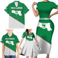 Italy Emilia-Romagna Family Matching Short Sleeve Bodycon Dress and Hawaiian Shirt Map With Flag Style LT19