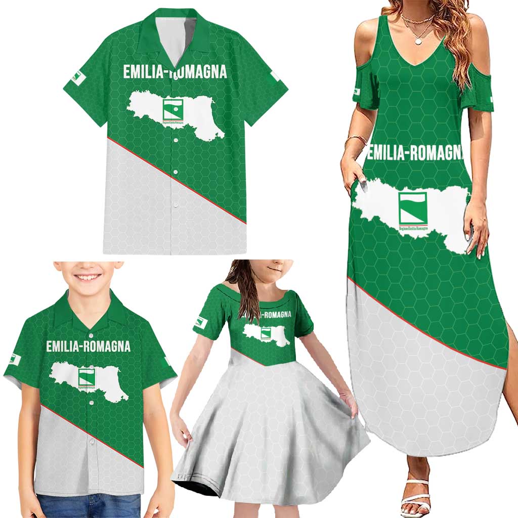 Italy Emilia-Romagna Family Matching Summer Maxi Dress and Hawaiian Shirt Map With Flag Style LT19